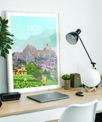 Affiche Sion – poster suisse, décoration murale, cadeau suisse