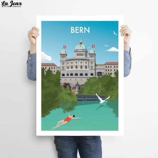 Man-holding-50x70cm-swiss-poster-Bern-copy