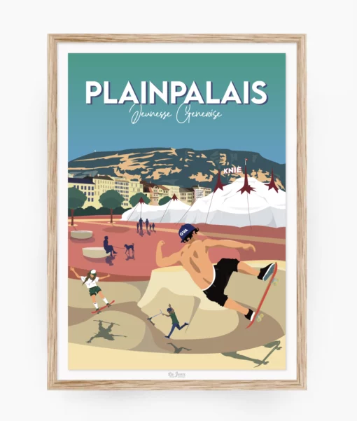 Affiche Plainpalais – poster suisse, décoration murale, cadeau suisse