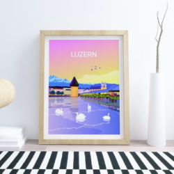 Swiss-poster-in-living-room-with-frame-Luzern-