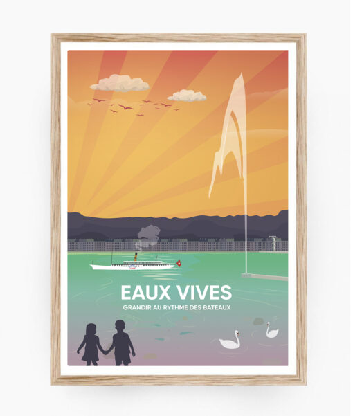 affiche geneve suisse leman eaux vives