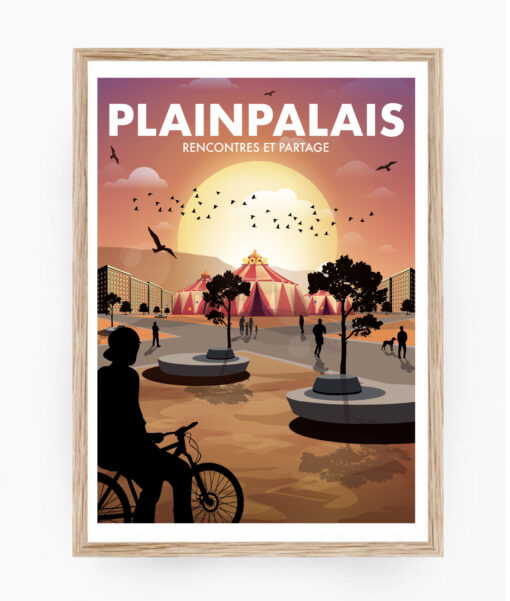 Affiche Eaux-Vives – poster suisse, décoration murale, cadeau suisse
