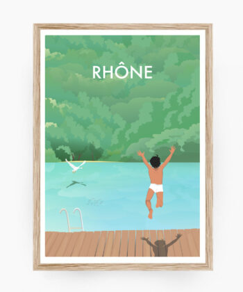 Affiche Le Rhône – poster suisse, décoration murale, cadeau suisse