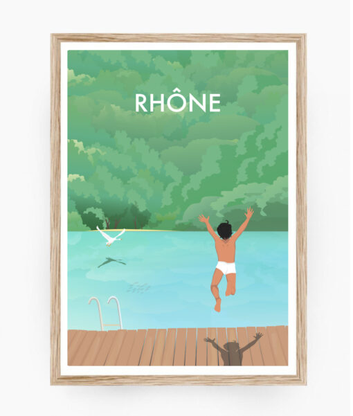 Affiche Le Rhône – poster suisse, décoration murale, cadeau suisse