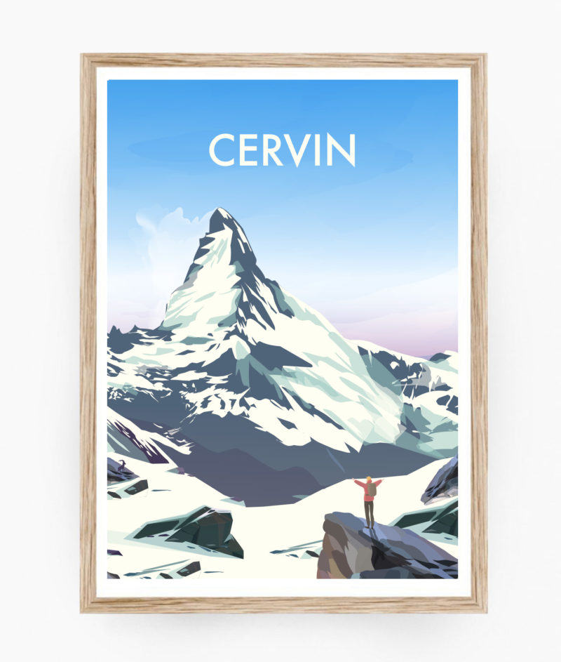 affiche poster cervin valais suisse