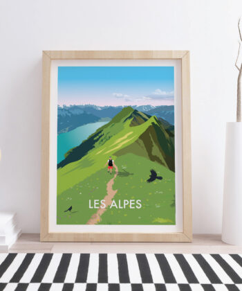 Swiss-poster-in-living-room-with-frame-Alpes-