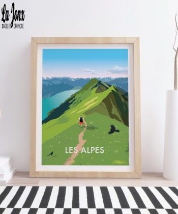 Swiss-poster-in-living-room-with-frame-Alpes-