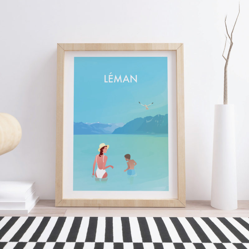 Swiss-poster-in-living-room-with-frame-Léman