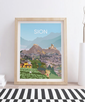 Swiss-poster-in-living-room-with-frame-Sion-