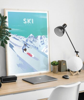 Affiche Ski – poster suisse, décoration murale, cadeau suisse