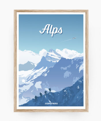 Affiche Zermatt – poster suisse, décoration murale, cadeau suisse