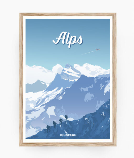 Affiche Zermatt – poster suisse, décoration murale, cadeau suisse