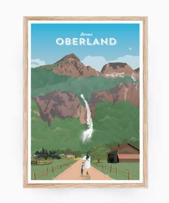Affiche Oberland Bernois – poster suisse, décoration murale, cadeau suisse