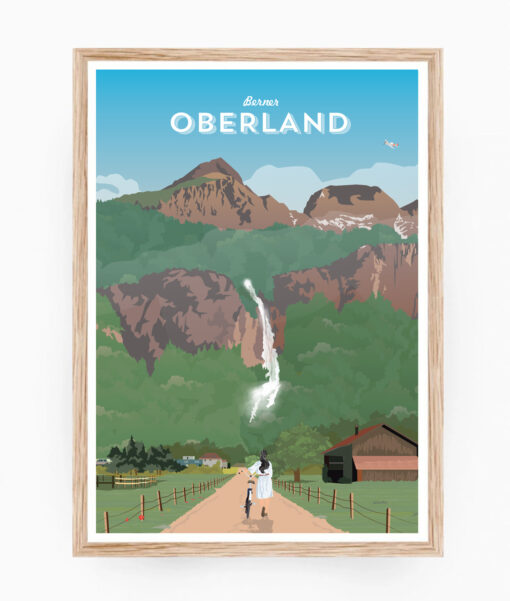 Affiche Oberland Bernois – poster suisse, décoration murale, cadeau suisse