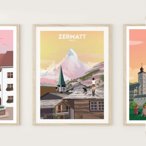 Posters-on-wall-zermatt