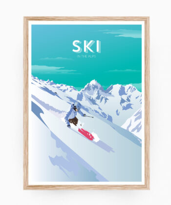 Affiche Ski – poster suisse, décoration murale, cadeau suisse