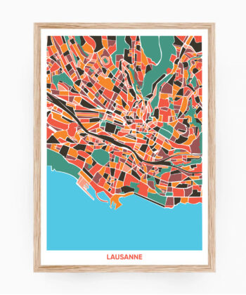 Affiche Carte de Lausanne