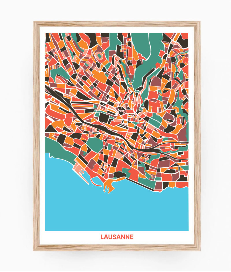 Affiche Carte de Lausanne