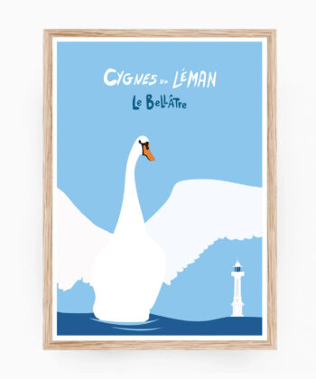 affiche suisse cygnes leman