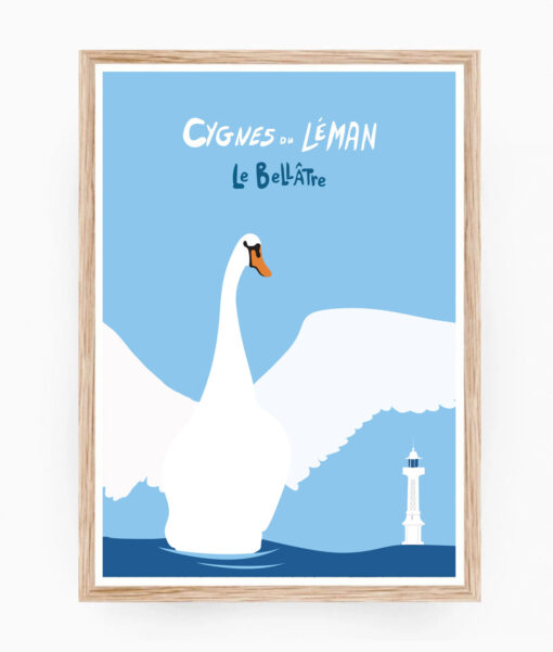 affiche suisse cygnes leman