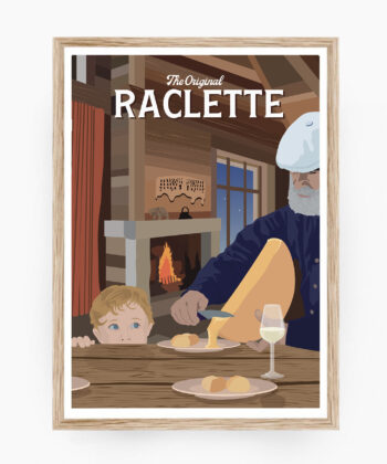 Affiche de diner Raclette dans Chalet Suisse