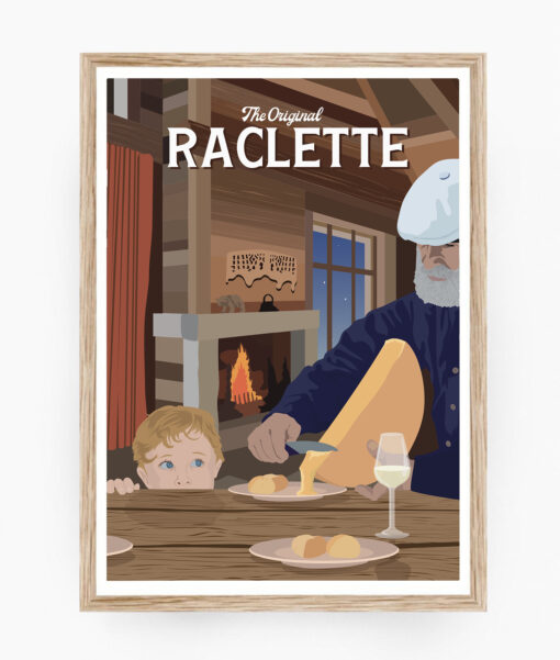 Affiche de diner Raclette dans Chalet Suisse