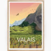 Poster of the wine terraces of the Valais