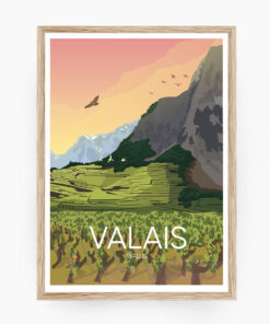 Plakat der Weinterrassen im Wallis