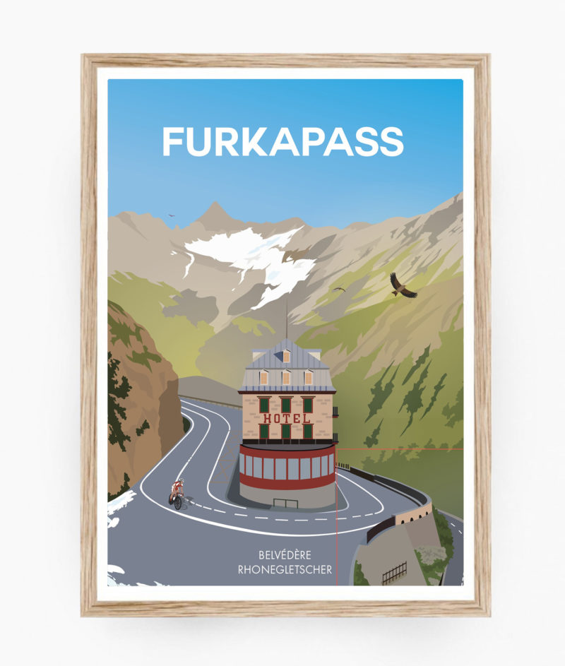 Affiche Furkapass et glacier du Rhône, Valais