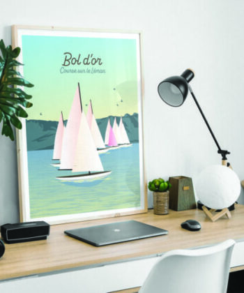 Affiche du bol d'or posée sur un bureau