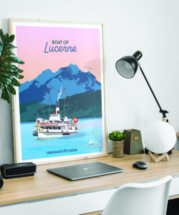 Affiche Boat of Lucerne – poster suisse, décoration murale, cadeau suisse