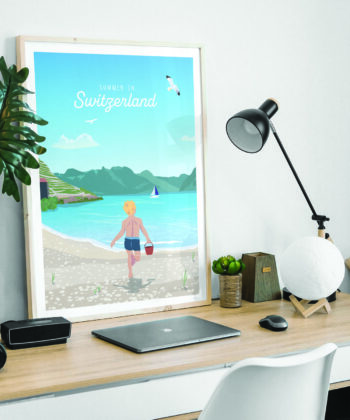 Summer In Switzerland - Original Artwork Framed printed on fine art poster