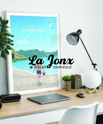 Summer In Switzerland - Original Artwork Framed printed on fine art poster