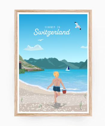Affiche L'été Suisse – poster suisse, décoration murale, cadeau suisse