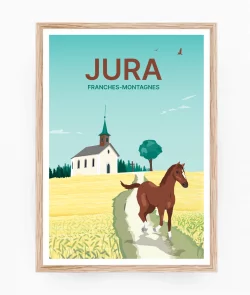 Poster du Jura Suisse, les Franches Montagnes