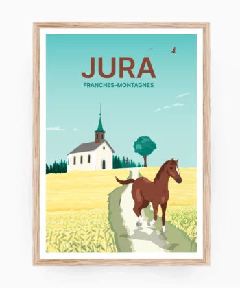 Poster of the Swiss Jura, the Franches Montagnes