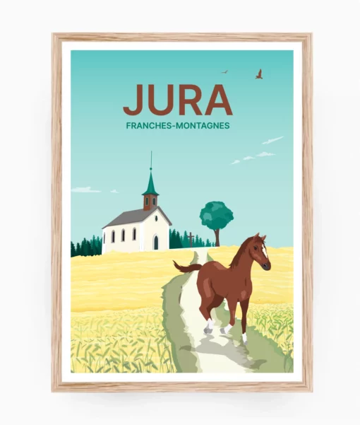 Poster of the Swiss Jura, the Franches Montagnes