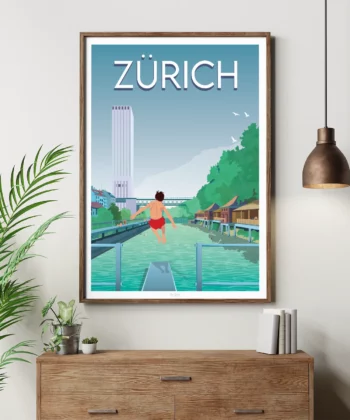 Affiche Zürich - Letten – poster suisse, décoration murale, cadeau suisse