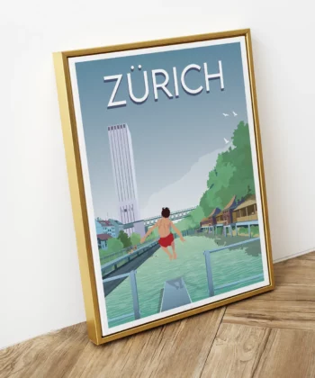 Affiche Zürich - Letten – poster suisse, décoration murale, cadeau suisse