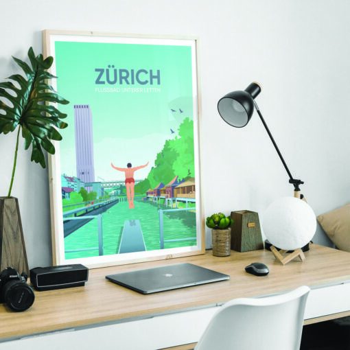 Affiche Zürich - Letten – poster suisse, décoration murale, cadeau suisse