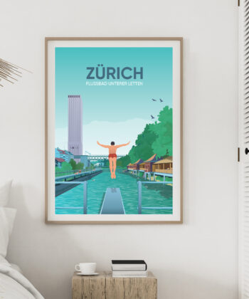 Affiche Zürich - Letten – poster suisse, décoration murale, cadeau suisse