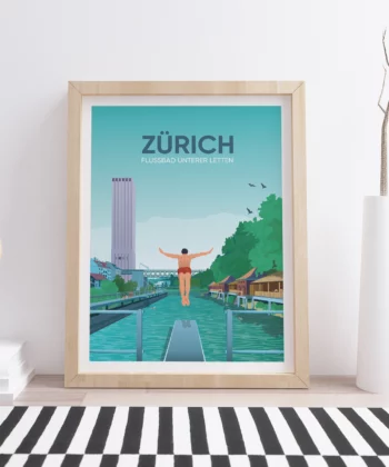 Affiche Zürich - Letten – poster suisse, décoration murale, cadeau suisse