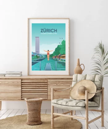 Affiche Zürich - Letten – poster suisse, décoration murale, cadeau suisse