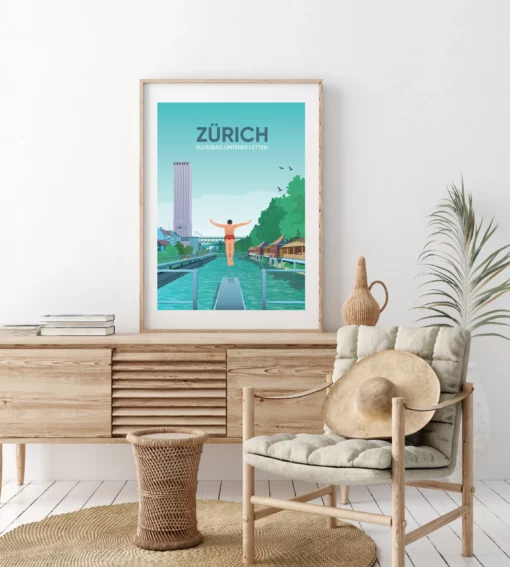 Affiche Zürich - Letten – poster suisse, décoration murale, cadeau suisse