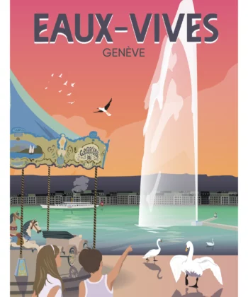 Affiche Eaux-Vives 23 – poster suisse, décoration murale, cadeau suisse