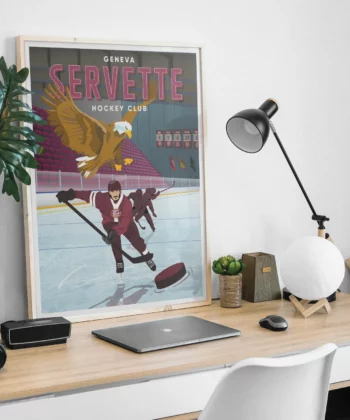 Affiche Genève Servette Hockey Club – poster suisse, décoration murale, cadeau suisse
