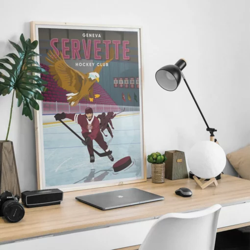 Affiche Genève Servette Hockey Club – poster suisse, décoration murale, cadeau suisse