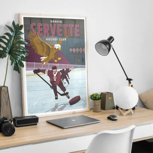Affiche Genève Servette Hockey Club – poster suisse, décoration murale, cadeau suisse