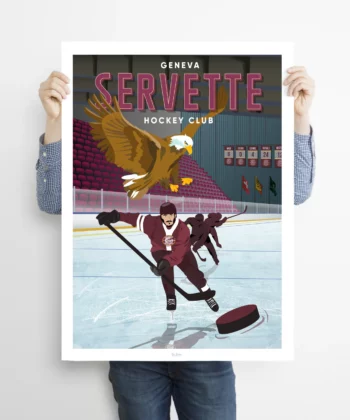 Affiche Genève Servette Hockey Club – poster suisse, décoration murale, cadeau suisse
