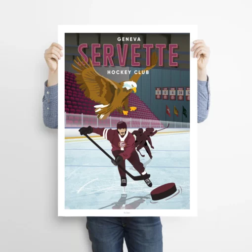 Affiche Genève Servette Hockey Club – poster suisse, décoration murale, cadeau suisse
